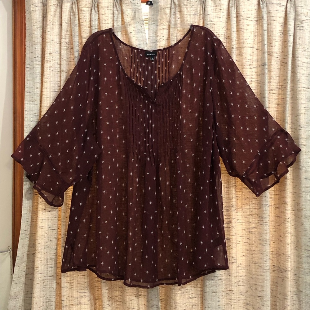 Torrid Pintuck Chiffon Blouse - 5X